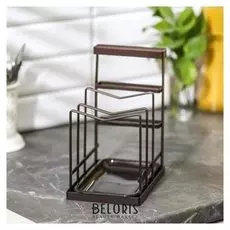 Подставка для ножей и разделочных досок с поддоном 25,3×22×13,5 см
