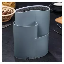 Подставка для ножей и столовых приборов 18х11 см "Нео", цвет серый