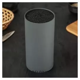Подставка для ножей «Нео», 22×11 см, с наполнителем, покрытие Soft-touch, цвет серый