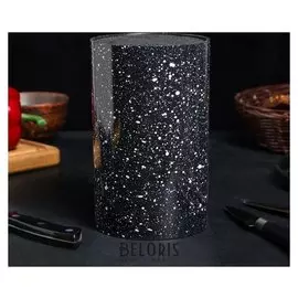 Подставка для ножей «Зефир», 11×18 см, с наполнителем, цвет чёрный