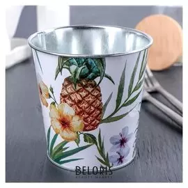 Подставка для столовых приборов металлическая «Тропики», 10×10 см