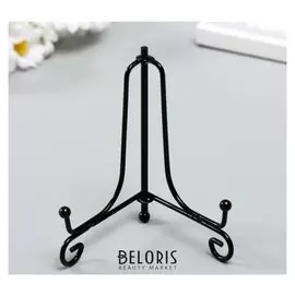 Подставка для тарелок металл 10х7 см, чёрная "Узорная" для тарелок D=10-13 см