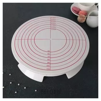 Подставка для торта вращающаяся с разлиновкой, с рычагом-блокиратором вращения