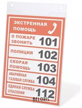 Подставка настенная для рекламных материалов вертикальная (210х297 мм), А4, оргстекло, Brauberg