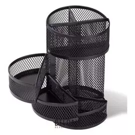 Подставка-органайзер Brauberg "Germanium", металлическая, 6 секций, 160х100 мм, черная