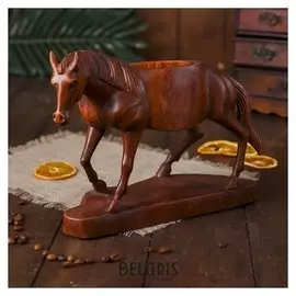 Подставка под бутылку "Лошадь" дерево 27 см