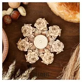 Подставка под горячее «Розы», D=11 см, можжевельник