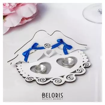 Подставка под кольца "Ренессанс", 15х12,5х6,2 см, синий-серебро