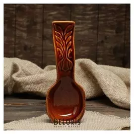 Подставка под ложку, коричневая, пена