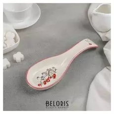 Подставка под ложку «Снегири», 23×7,5×3,5