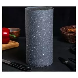 Подставка под ножи с наполнителем «Серый гранит», 11×11×22 см