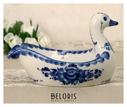 Подставка под половник «Уточка», 13х21 см, гжель