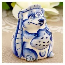 Подставка под зубочистки «Еж», гжель