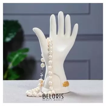 Подставка "Рука", для колец и бижутерии, цвет белый, 21 см