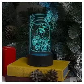 Подставка световая "Чудес в новом году", 10 Led, Usb, 3*aа (Не в компл), RGB