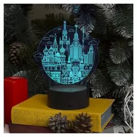 Подставка световая "Город", 10 Led, Usb, 3*aа (Не в компл), RGB