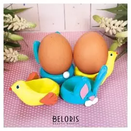 Подставки для яиц из массы для лепки "Кролик"