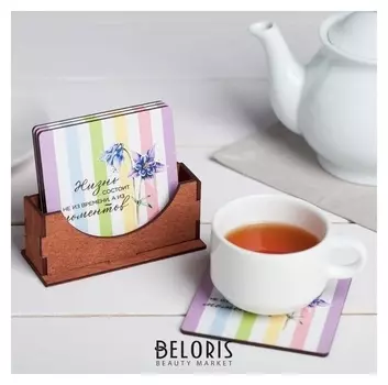 Подставки под горячее «Жизнь состоит из моментов», 9 см, 4 шт.