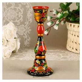 Подсвечник, 20х8 см, хохлома