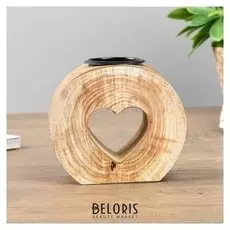 Подсвечник на 1 свечу Спил- сердечко 9х10х5 см