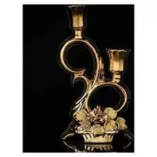 Подсвечник "Флора" золотой