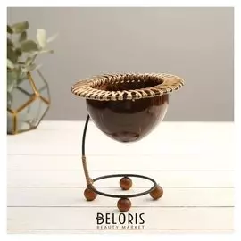 Подсвечник из кокоса "Бима" 16х16х18 см