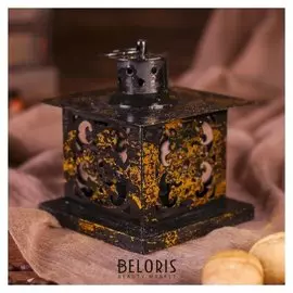 Подсвечник из латуни "Настольный мир" 10х10х12 см