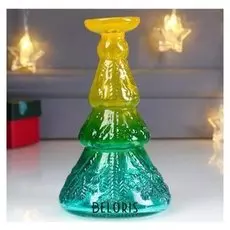 Подсвечник "Ёлка" радуга 16,8х10 см