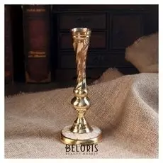 Подсвечник "Лилия" латунь 9х9х22 см