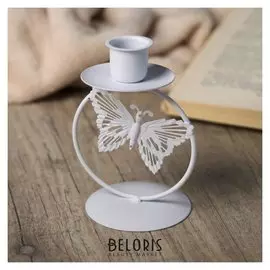 Подсвечник на 1 свечу Ажурная бабочка 11,3х6,5х6,5 см