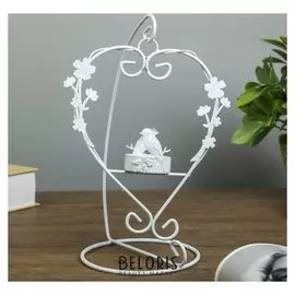 Подсвечник 1 свеча "Сердце с цветами" 21х14х11 см