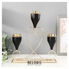 Подсвечник на 3 свечи "Сердце" 34х39х10,3 см