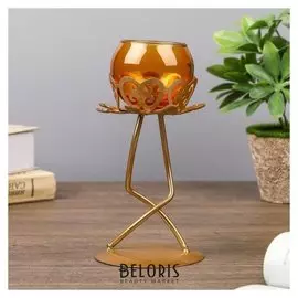 Подсвечник на 1 свечу "Изгиб двух линий" 18х9х9 см