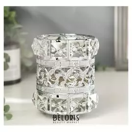 Подсвечник на 1 свечу "Кристаллы и цветы" 11,5х8,5х8,5 см