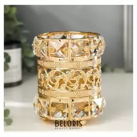 Подсвечник на 1 свечу "Кристаллы и цветы" 11,5х8,5х8,5 см