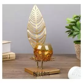 Подсвечник на 1 свечу "Пальмовый лист" 24х9х9 см