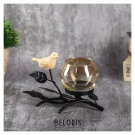 Подсвечник на 1 свечу "Птица на ветке" 10х15х7,3 см