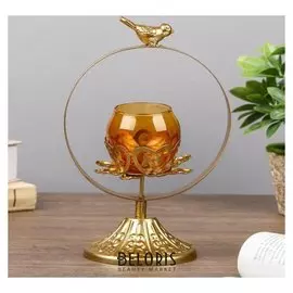 Подсвечник на 1 свечу "Птичка на круге" 22х14,5х12 см