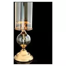 Подсвечник металл, стекло на 1 свечу "Шар" золото 33х11,4х11,4 см