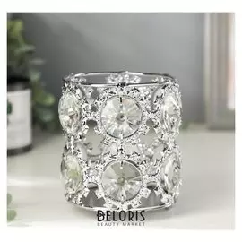 Подсвечник на 1 свечу "Снежинки" 10,5х9х9 см