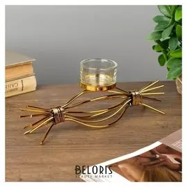 Подсвечник на 1 свечу "Золотая конфета" 9х23х5,5 см