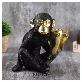 Подсвечник на 1 свечу "Обезьяна с бананом" 19,5х13х18 см