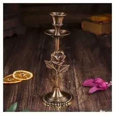 Подсвечник на 1 свечу "Роза - антик"