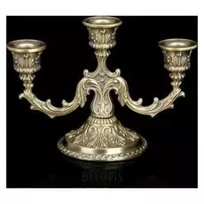 Подсвечник на 3 свечи "Узоры природы" цвет латуни