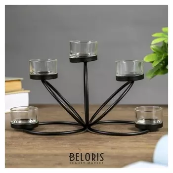 Подсвечник на 5 свечей Кольца 16х12х29 см