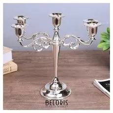 Подсвечник на 5 свечей "Лаконичность", цвет хром
