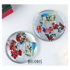 Подсвечник "Новогодние сюжеты" серебро круг 2х12 см