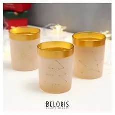 Подсвечник "Новогодний" золото7,5х9 см