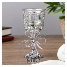 Подсвечник на 1 свечу "Сердце и бант" 12,5х6,3х6,3см