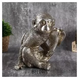 Подсвечник на 1 свечу "Обезьяна с бананом" 19,5х13х18 см